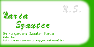 maria szauter business card