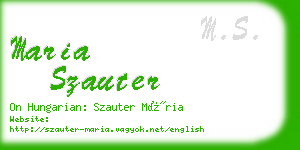 maria szauter business card